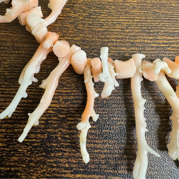 Angel Skin Branch Coral Necklace Salmon Pink Free Form 17 Inch Handmade - Picture 7 of 13